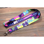 Lanyard/šňůrka na krk 10mm s potiskem a kovovou karabinou